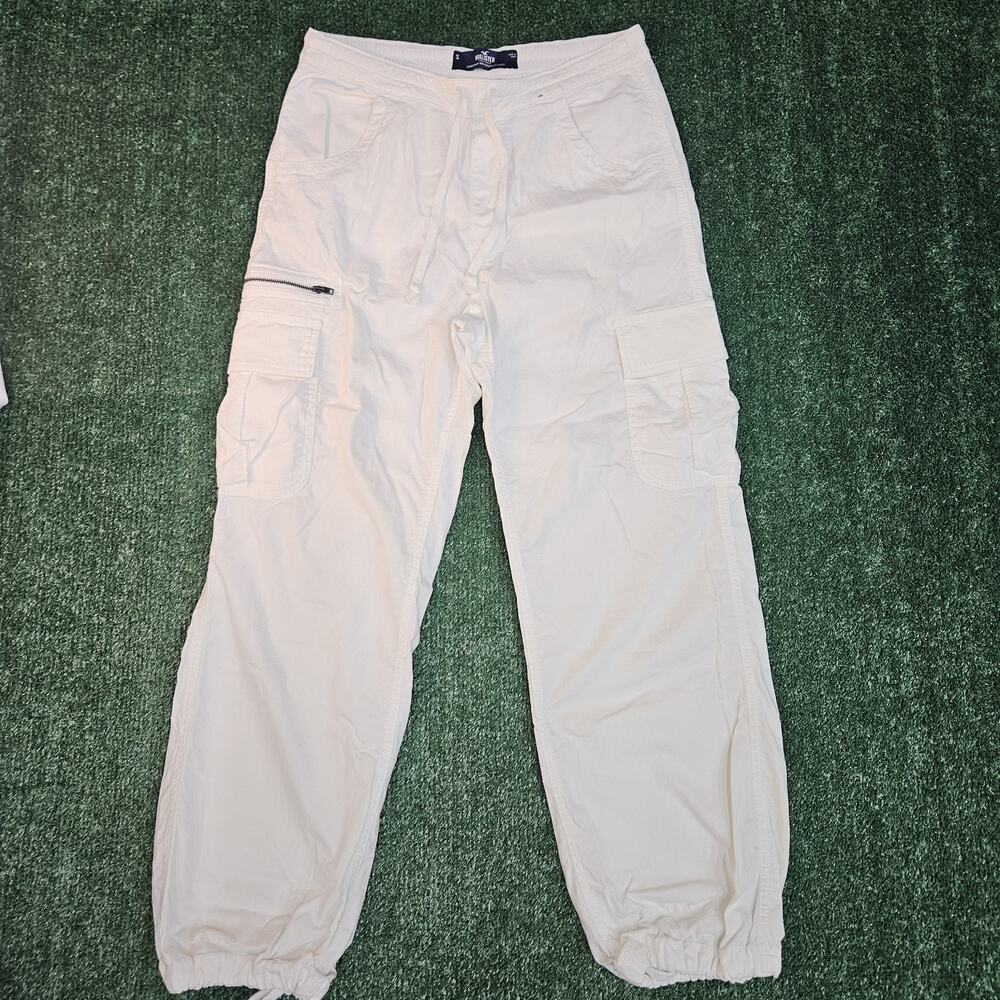 Hollister Adjustable Rise Parachute Baggy Cargo Pants Womens Small White